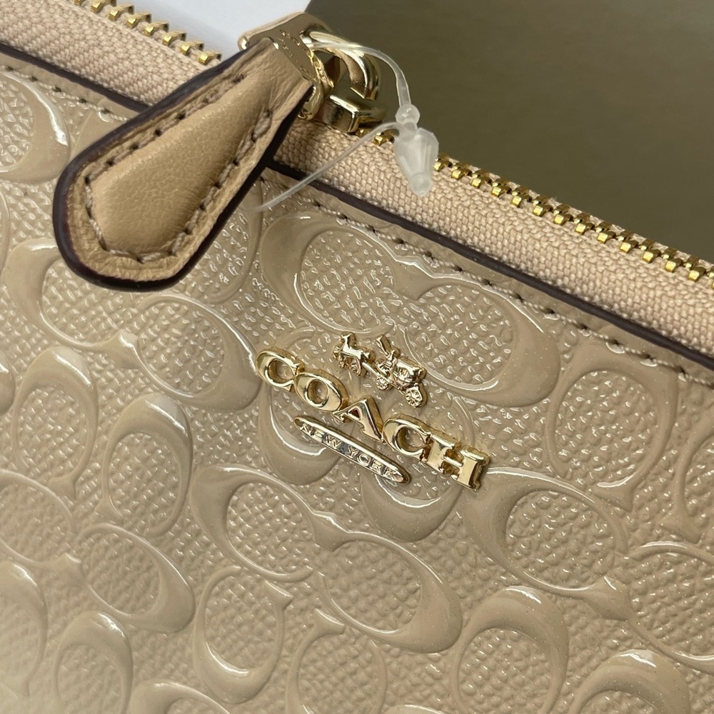 (new+card) Coach long wallet signature monogram beechwood beige taupe 7.5x4 inch - Picture 3 of 12